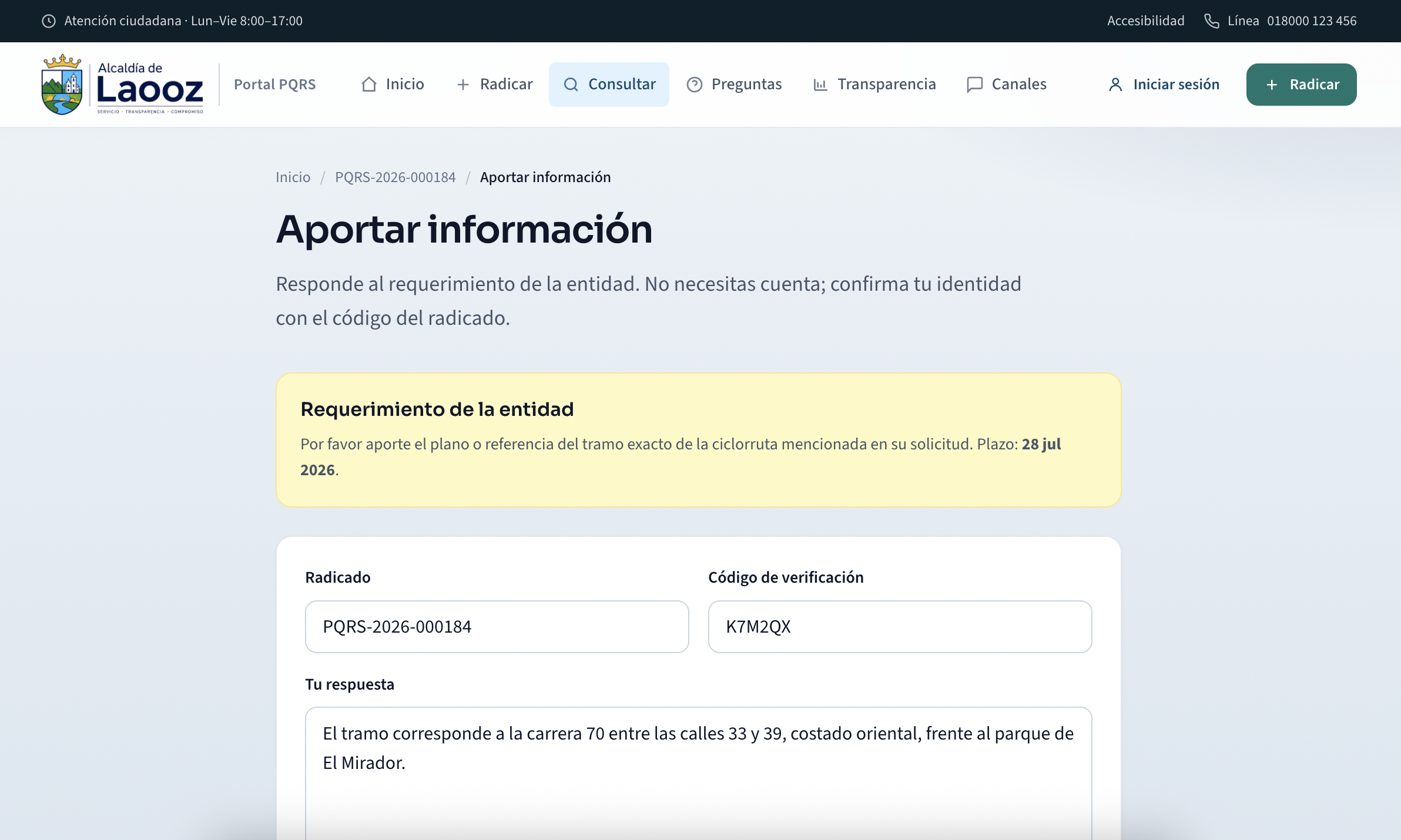 Aportar información