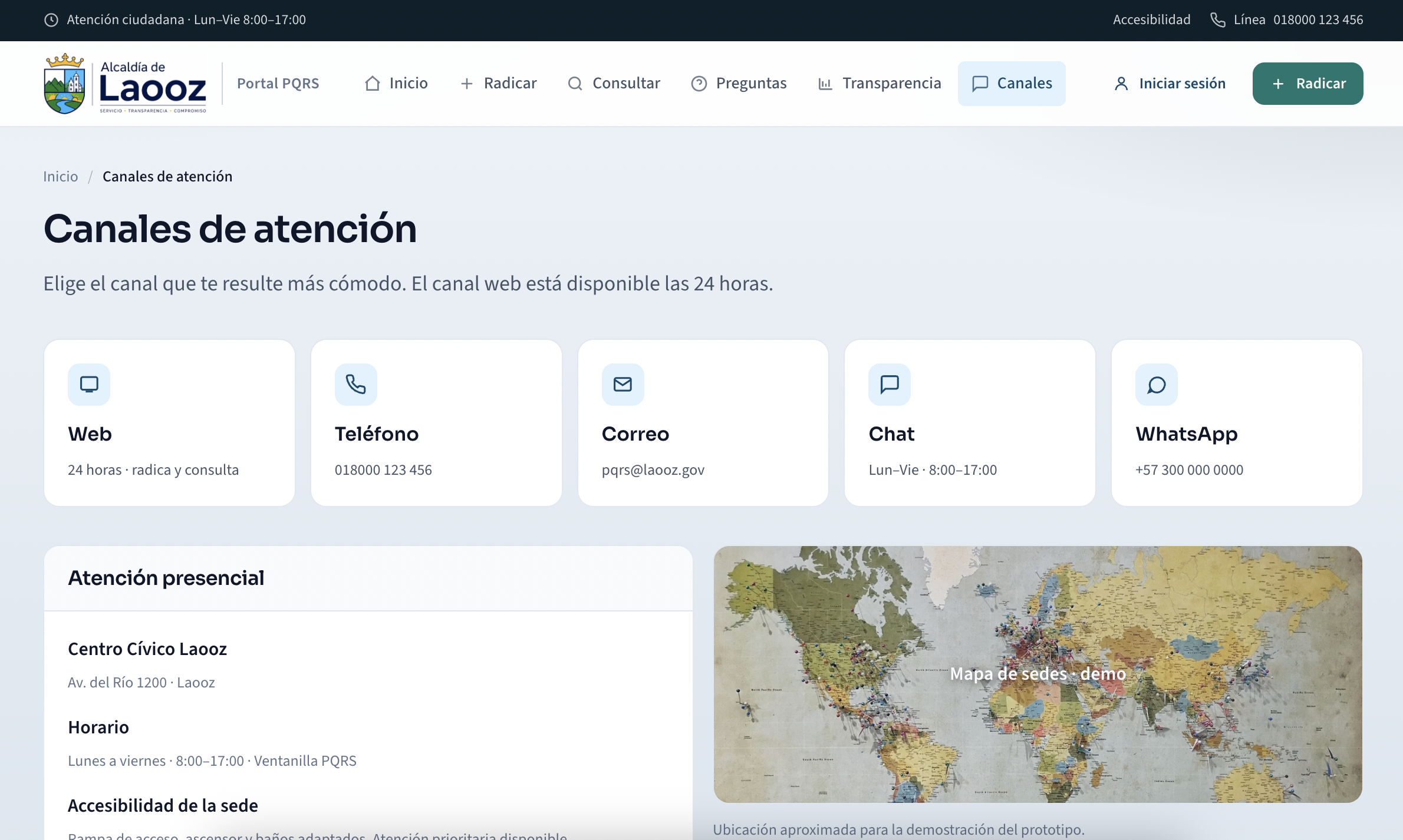Canales de atención