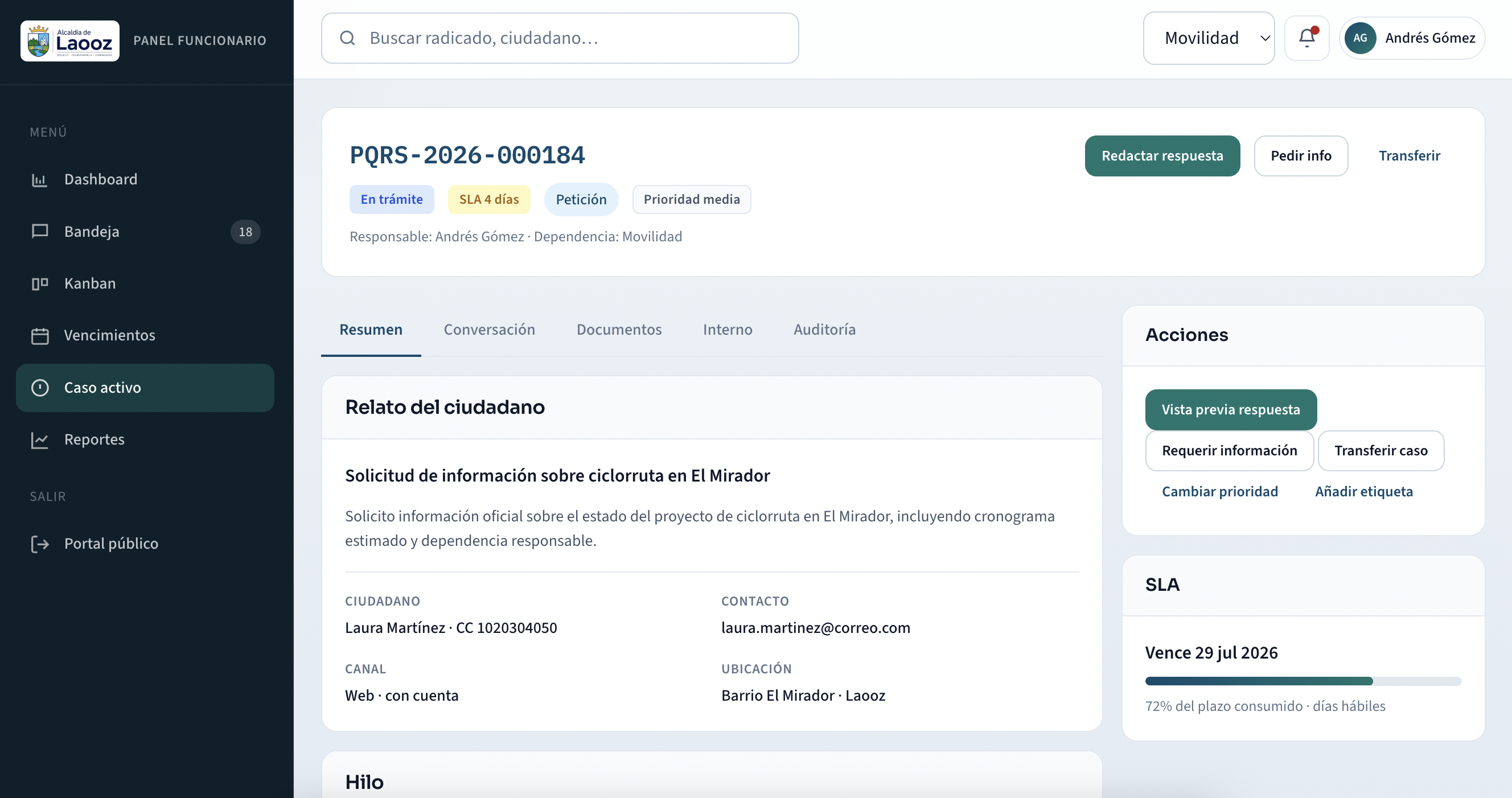 Detalle del caso
