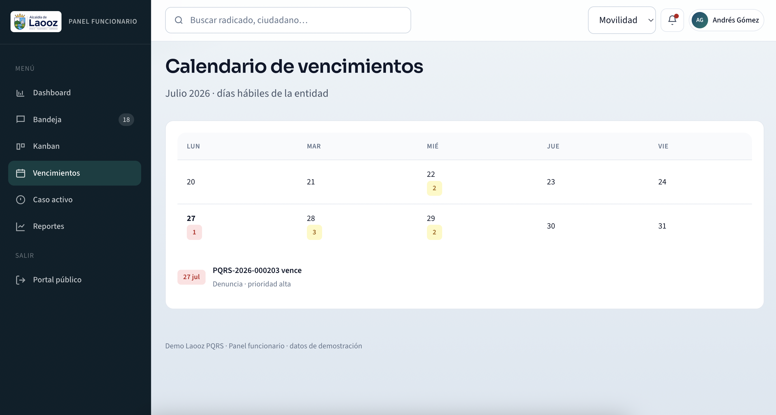 Calendario de
