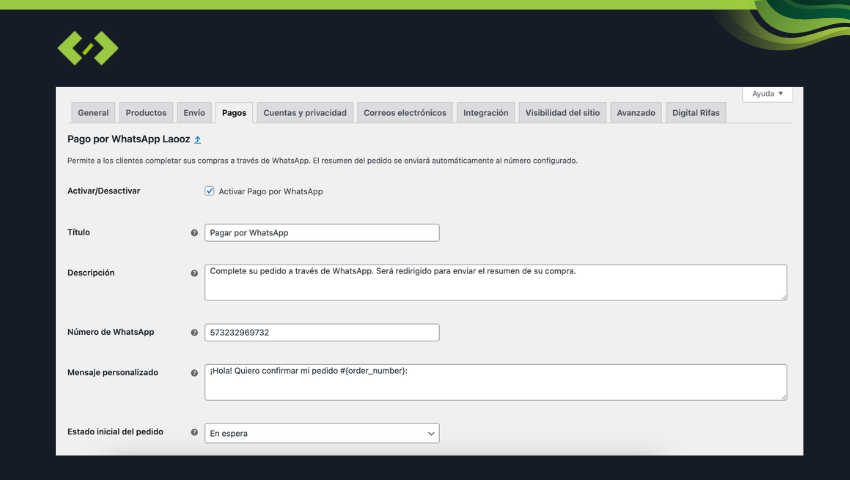 Configuración WhatsApp