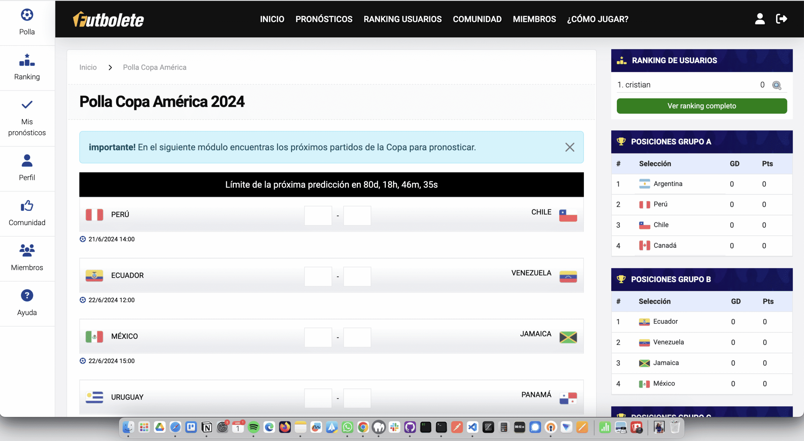 Polla Mundialista 2026 - Plataforma de pronósticos
